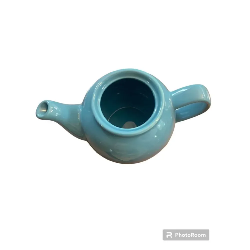 New Price & Kensington Stoneware Blue Ceramic Teapot and Lid